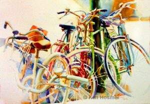 'Cycles' watercolor painting by Ken Hosmer