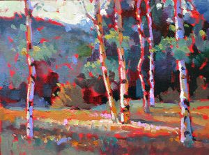 aspen trees-from oil painting demonstration by Ken Hosmer